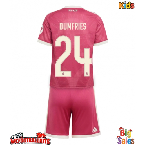 Real Madrid Denzel Dumfries #24 Replica Third Stadium Kit for Kids 2026-27 Short Sleeve (+ pants)